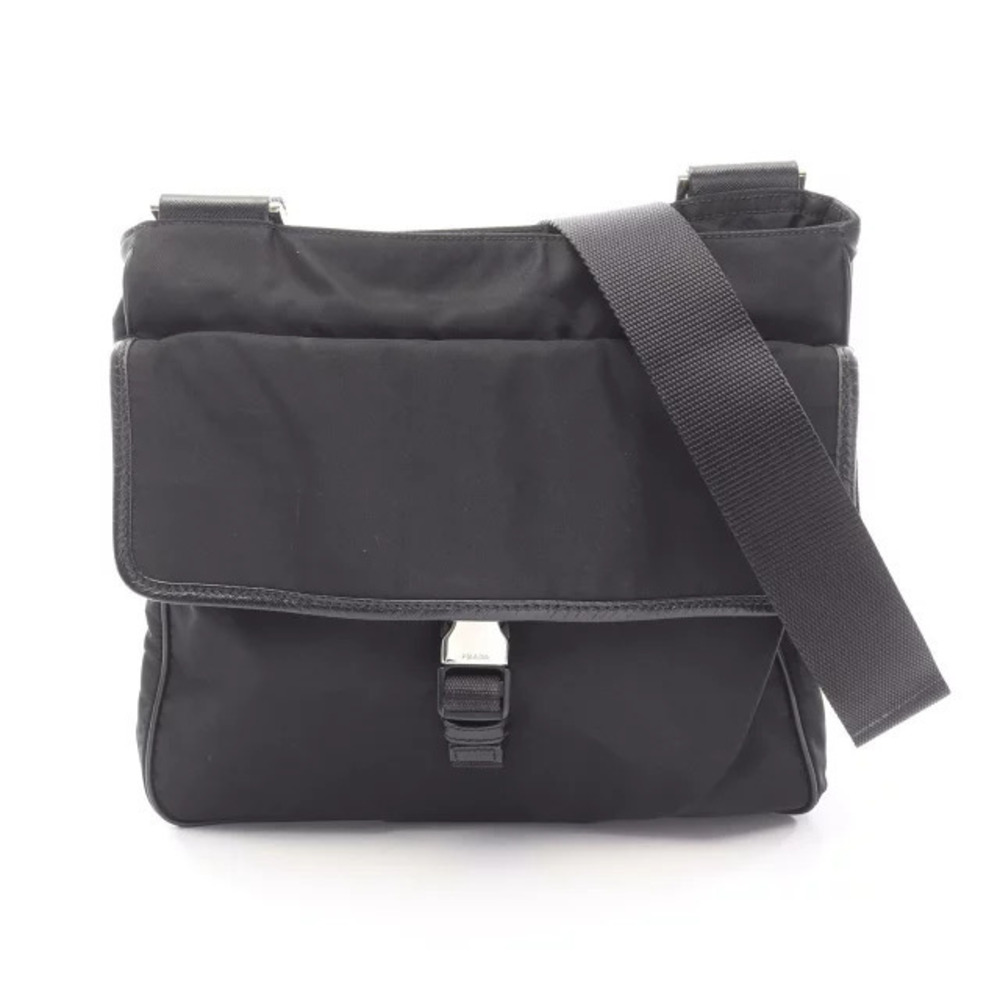 Prada VIAGGIO Shoulder Bag Saffiano Leather Black